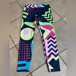 OOSC Women’s Small Workout Athletic Vibrant Patterned Leggings